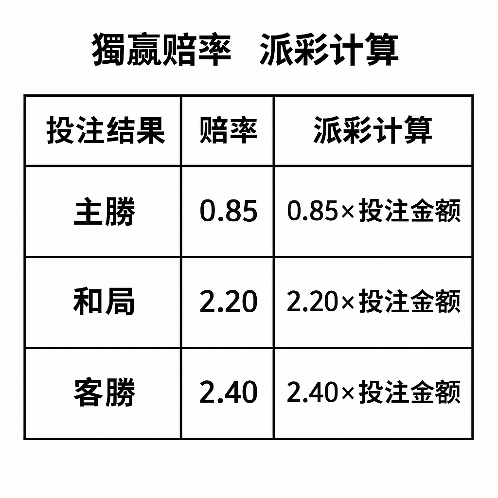 獨贏賠率 派彩計算