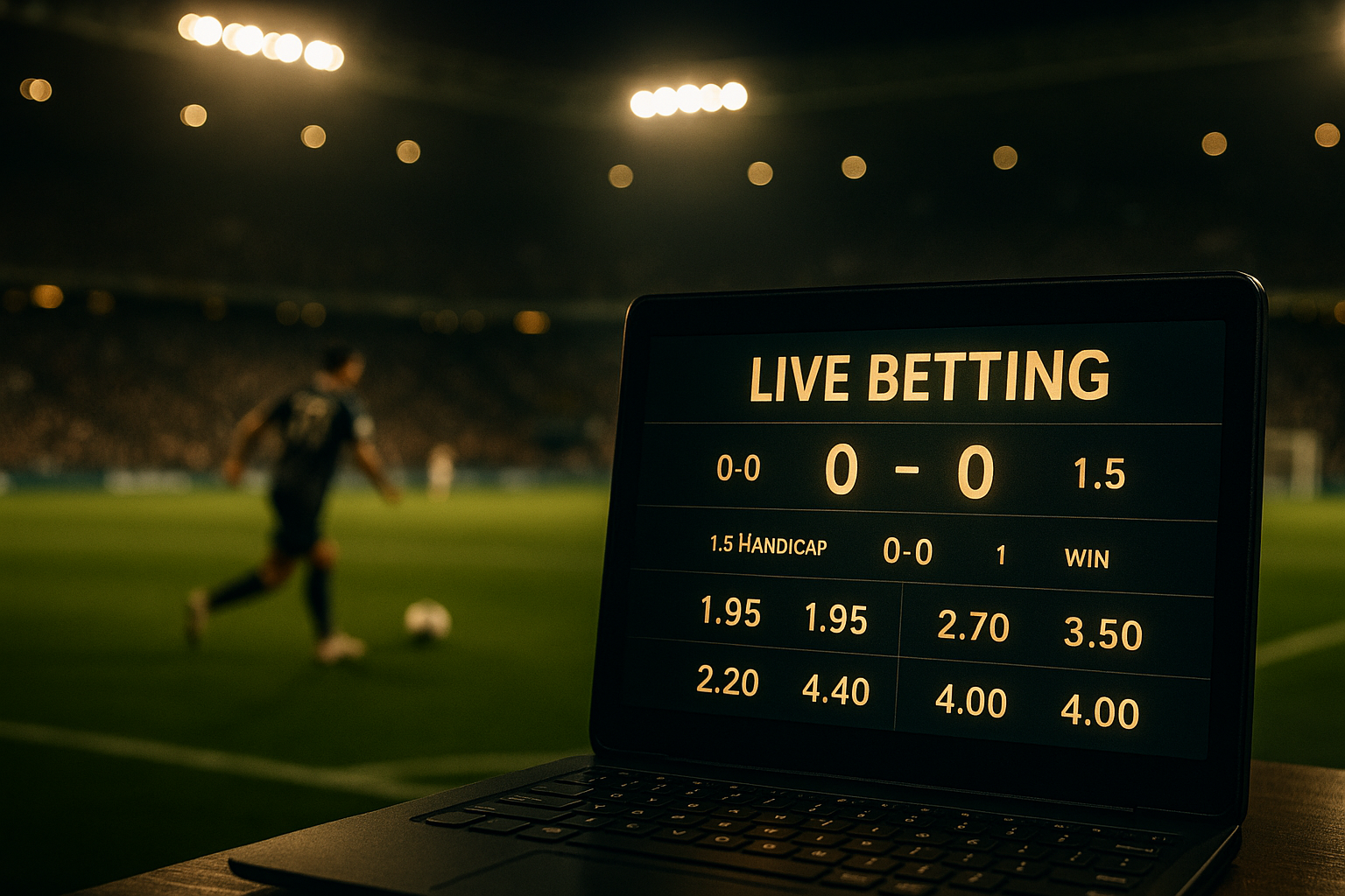 足球走地投注教學與即時盤口示意圖