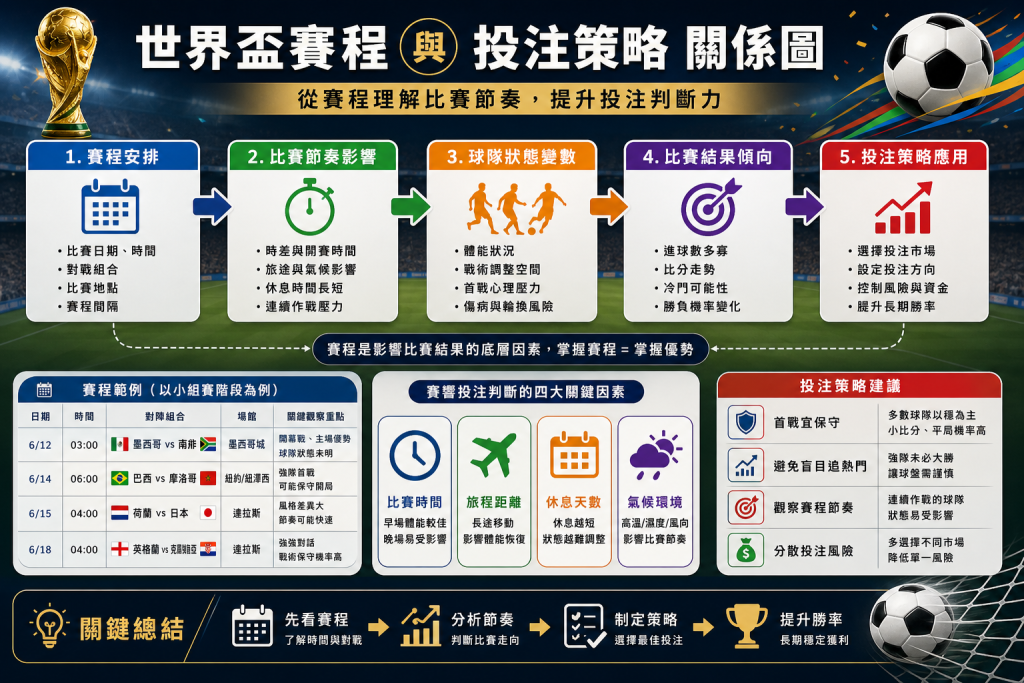 世界盃賽程與投注策略關係圖